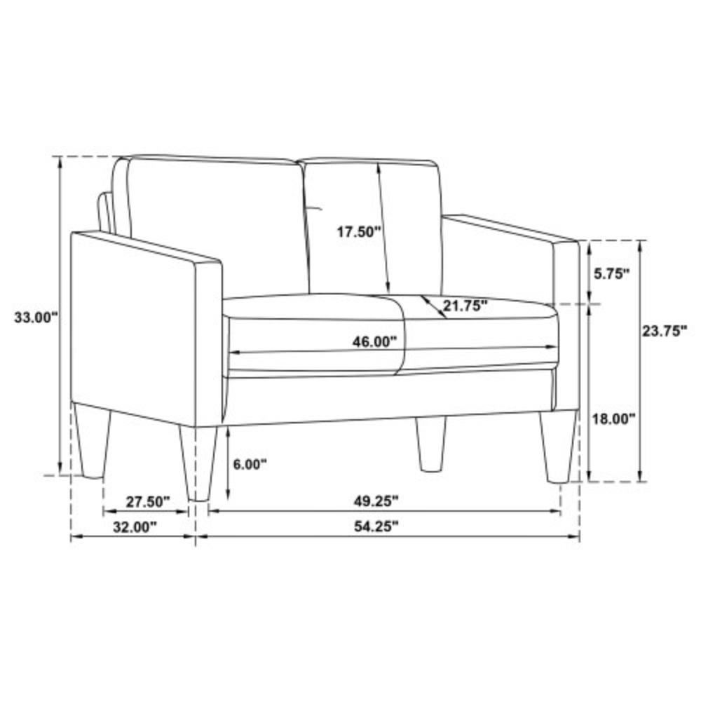 Modern Loveseat with Plush Fabric Upholstery