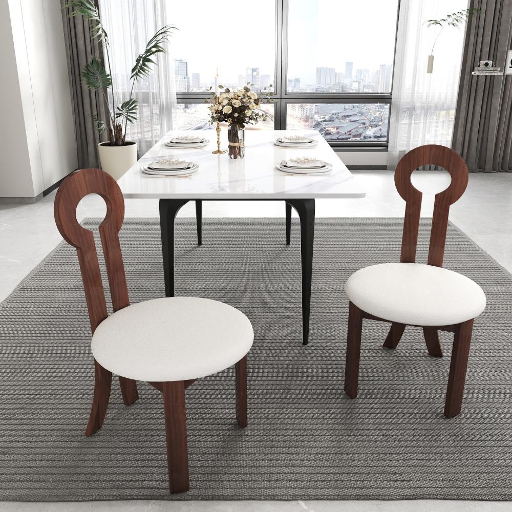 Compact Armless Dining Chairs with Solid Wood Construction