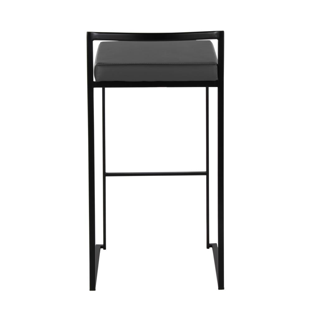 Space-Efficient Stackable Barstools with Padded Upholstered Seating