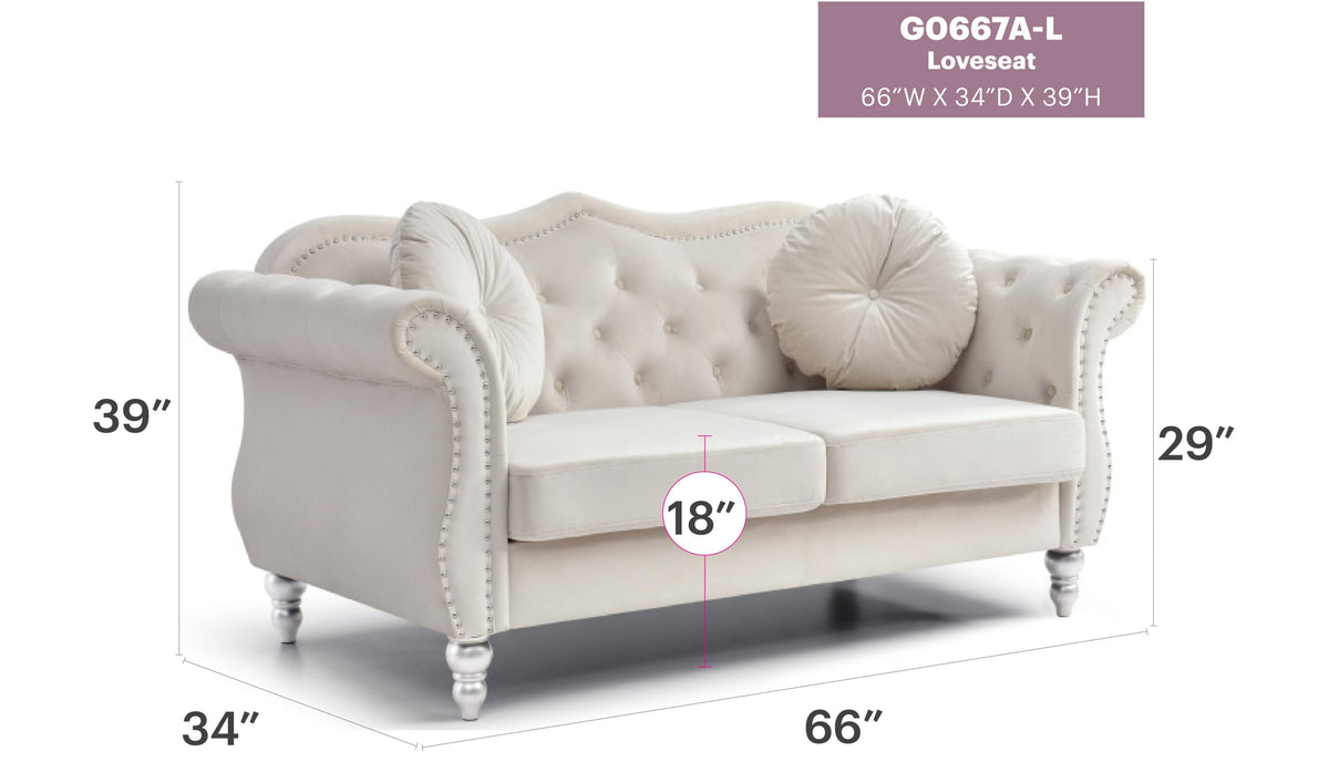 Nailhead Trim Upholstered Loveseat