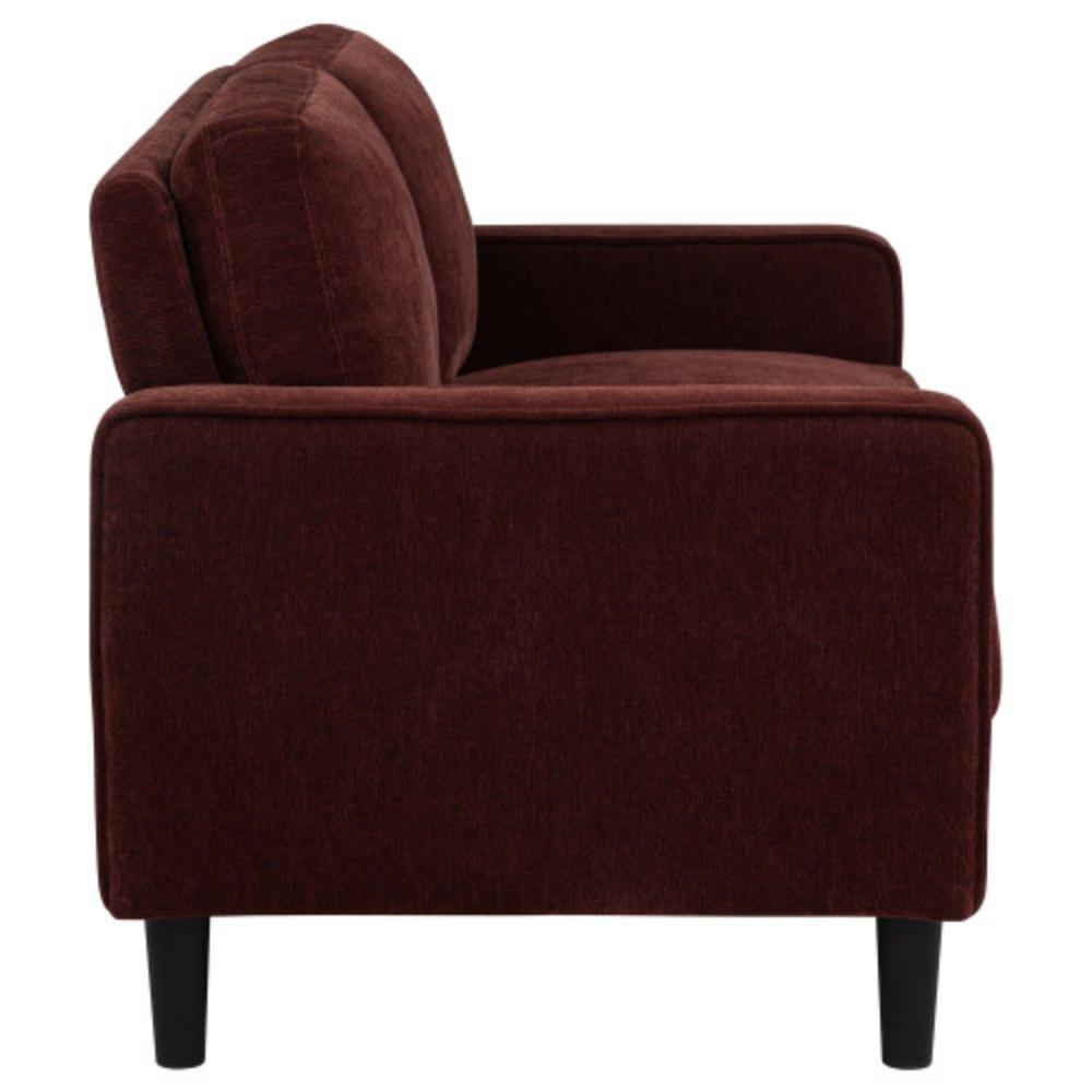 Modern Loveseat with Plush Fabric Upholstery