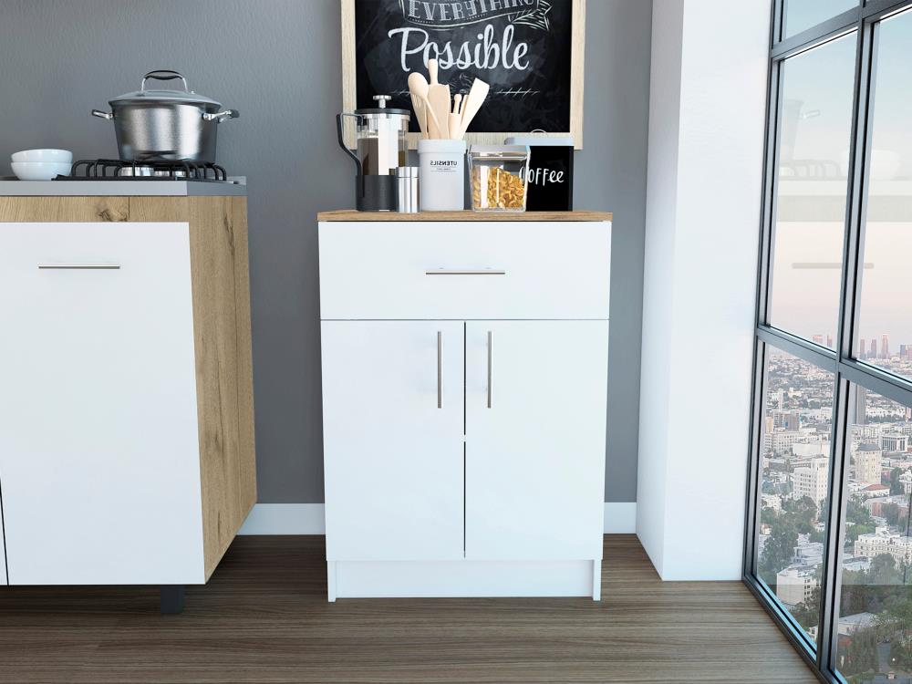 Kitchen Pantry Cabinet with Storage Drawer