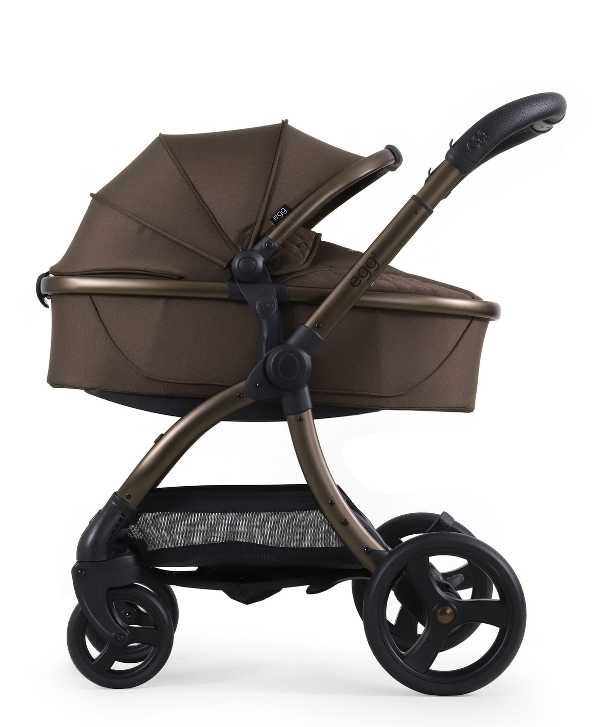 egg3 Pushchair Bundle with Shell 360 Car Seat - Chocolate Velvet