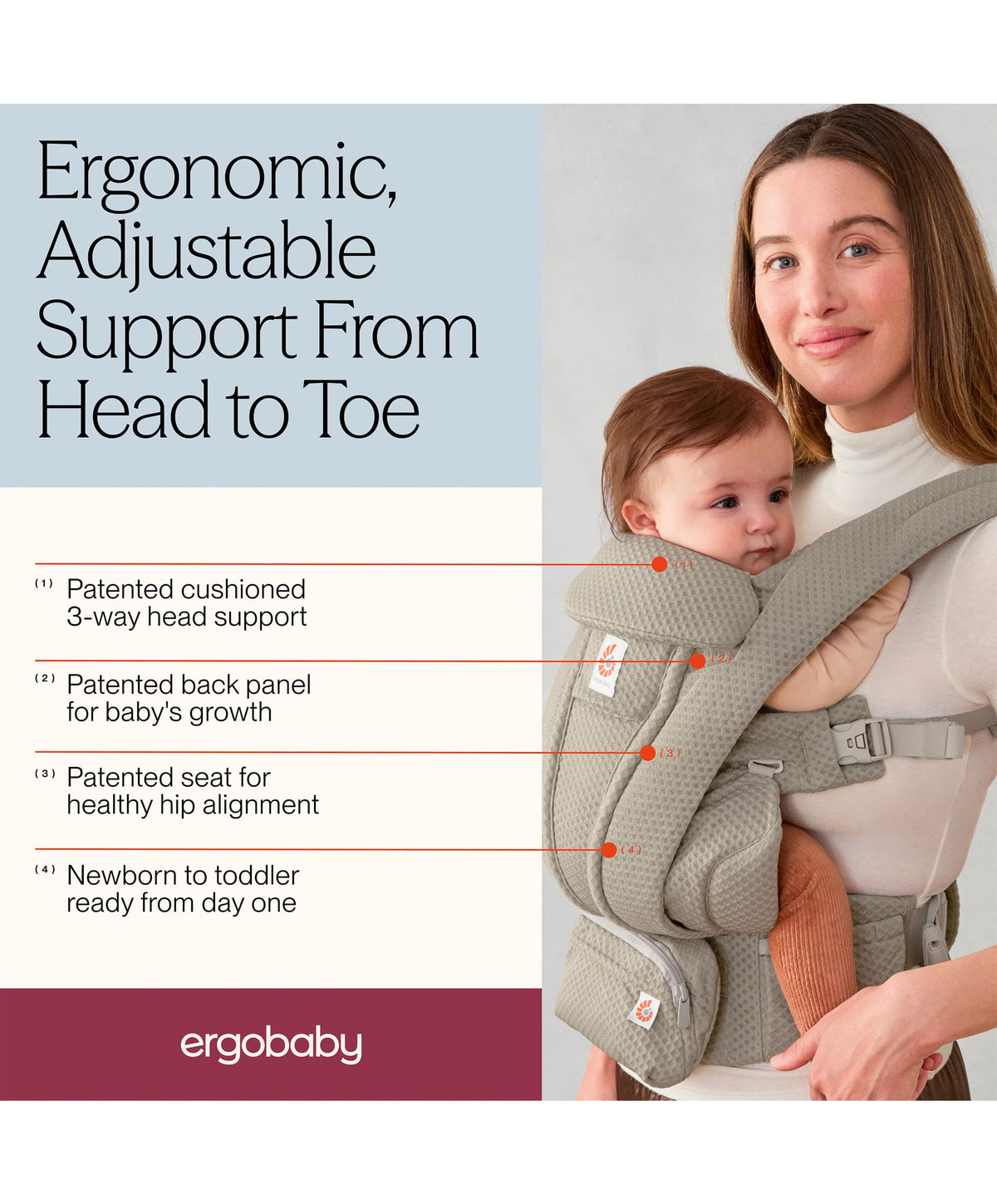 Ergobaby Omni Deluxe Mesh Baby Carrier - Olive