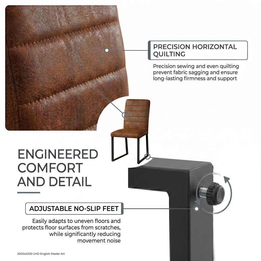 Four-Piece Heavy-Duty Upholstered Chair Set with Iron Frames