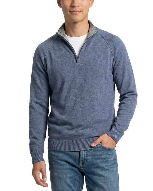 NAADAM Wool & Cashmere-Blend 1/4-Zip Mock Neck Sweater