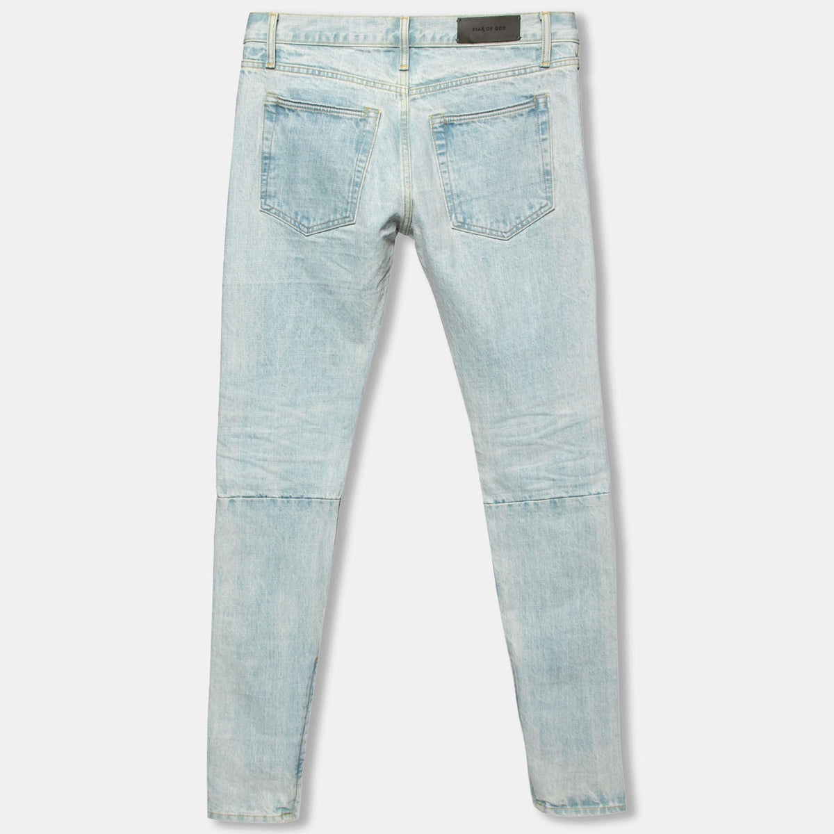 Fear of God Blue Distressed Denim Zipped Hem Slim Fit Jeans M