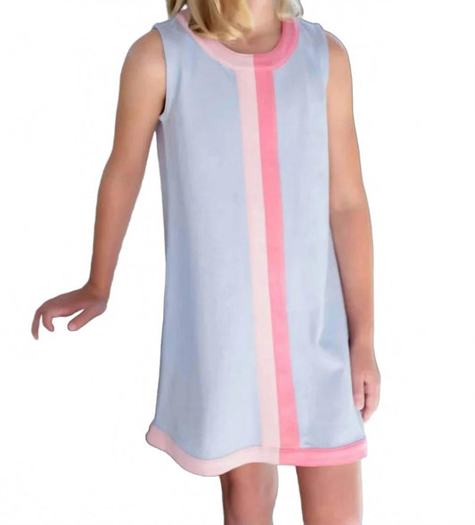 Daisy Sleeveless Dress In Beale Street Blue & Hot Pink Stripe