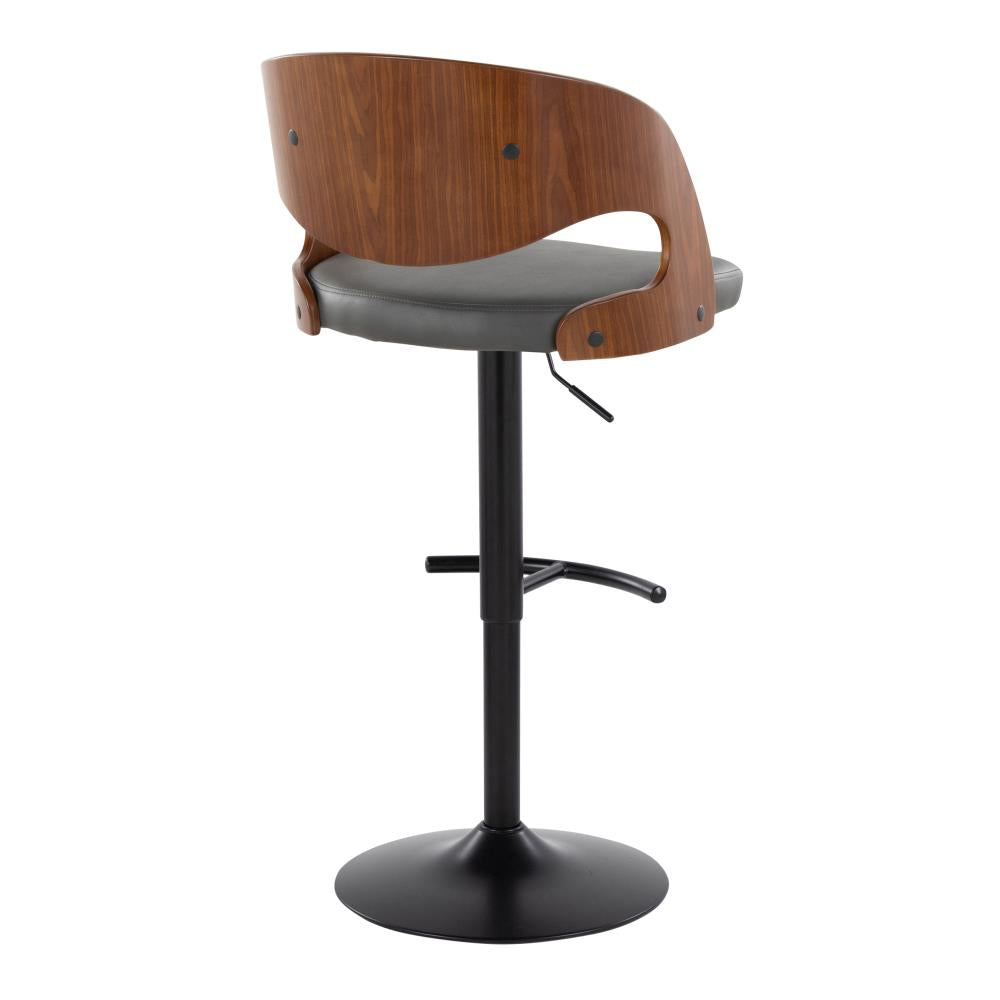 Adjustable Swivel Barstools with Rounded T Footrests