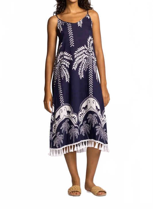 Arcola Midi Dress In Navy Blue