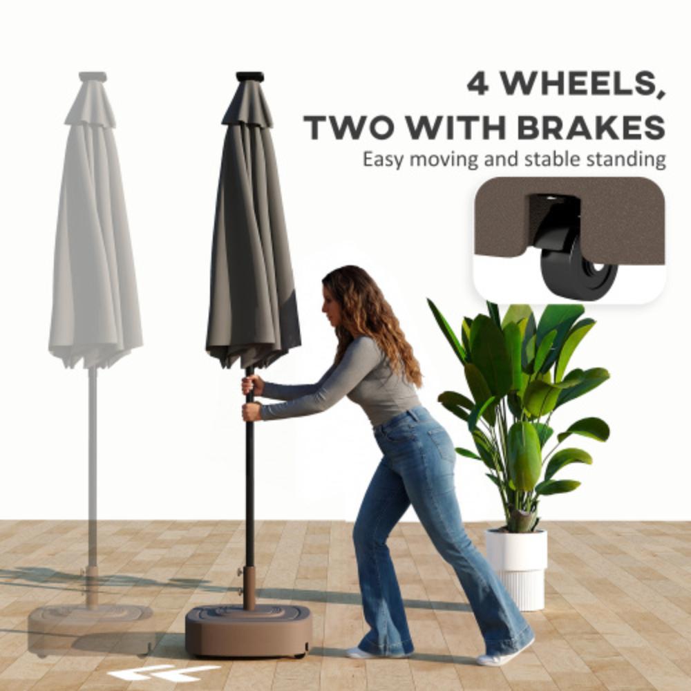 Rolling Outdoor Umbrella Stand with Weighted Support