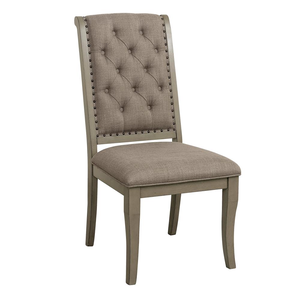 Traditional Upholstered Side Chairs with Nailhead Accents