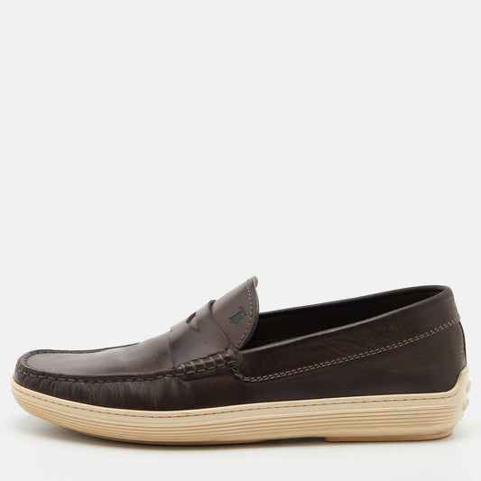 Tod's Size 39.5 Brown Leather Loafers & Moccasins