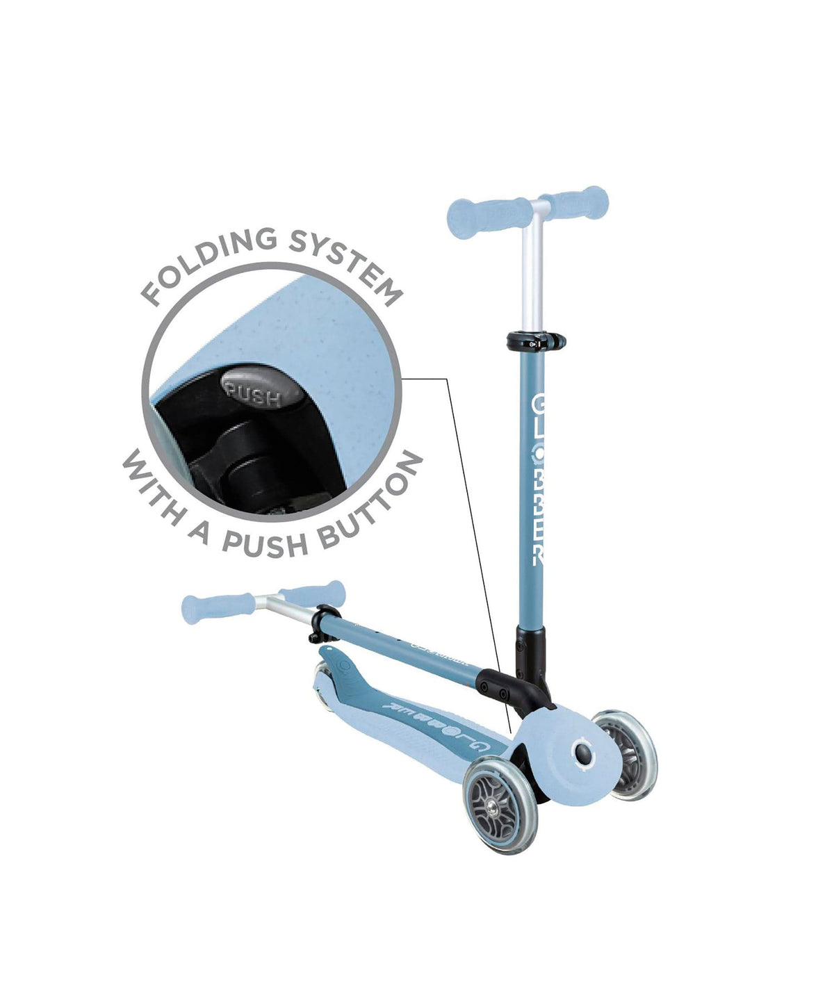 Globber Go Up Active Lights Eco - Blueberry