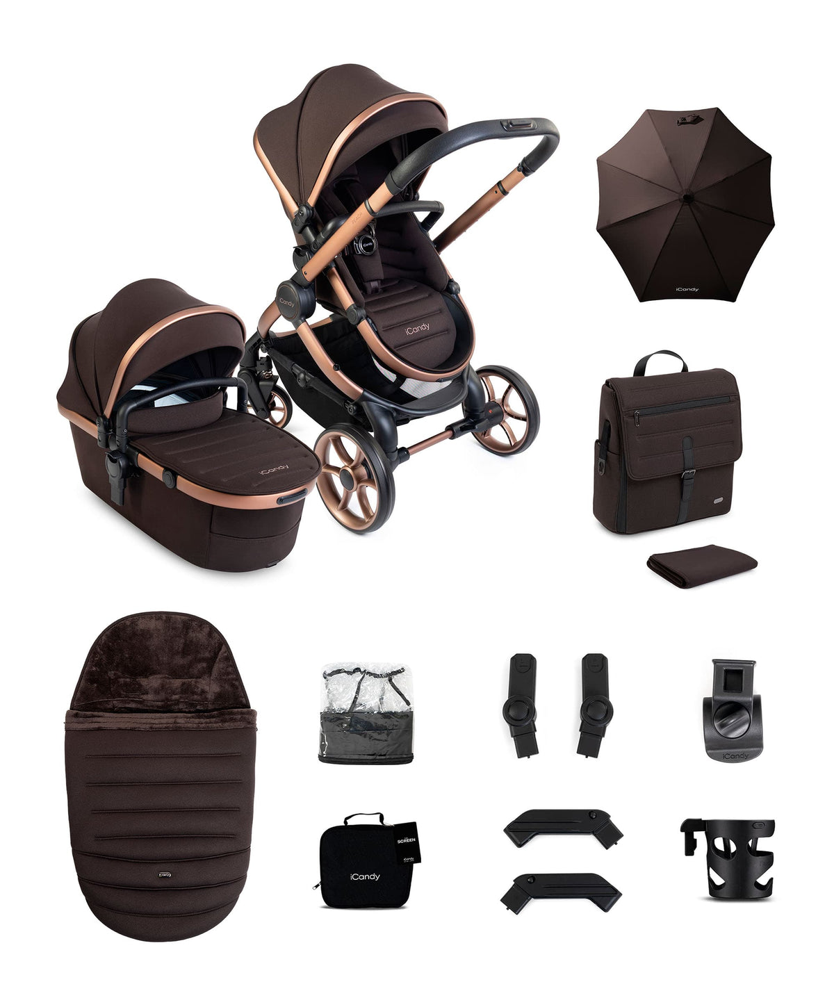 iCandy Peach 8 Complete Pushchair Bundle - Pecan