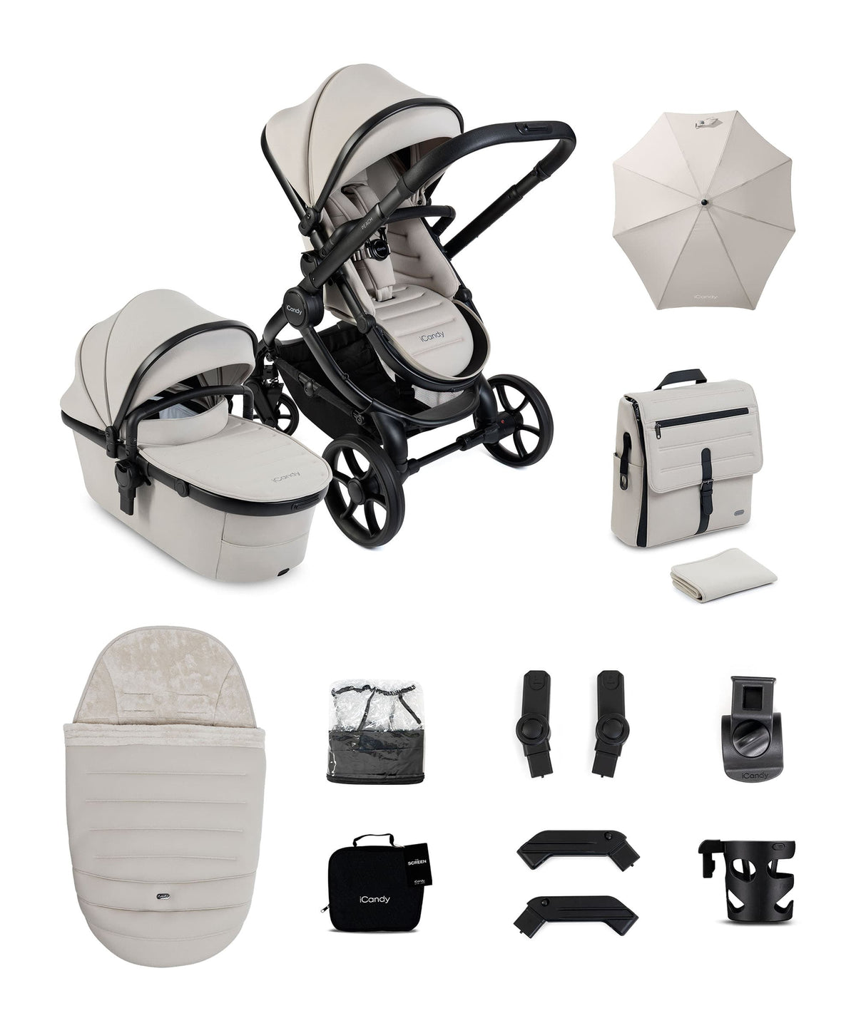 iCandy Peach 8 Complete Pushchair Bundle - Taupe