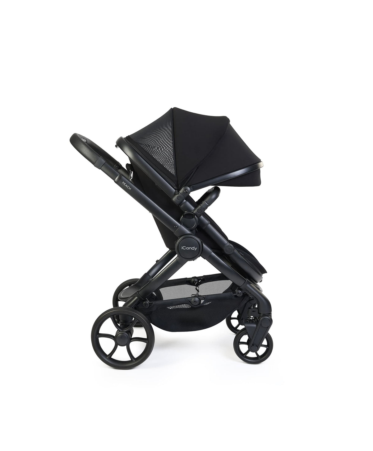 iCandy Peach 8 Complete Pushchair Bundle with Cybex Cloud T i-Size Rotating Baby Car Seat - Black