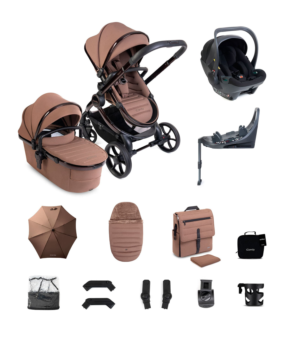 iCandy Peach 8 Complete Pushchair Bundle with Cocoon 360 Car Seat - Coco