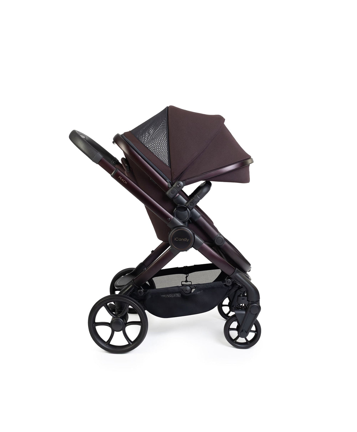 iCandy Peach 8 Complete Pushchair Bundle with Cybex Cloud T i-Size Rotating Baby Car Seat - Coffee Bean