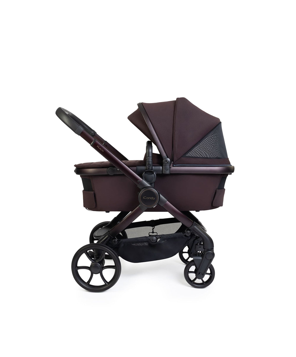 iCandy Peach 8 Complete Pushchair Bundle with Cybex Cloud T i-Size Rotating Baby Car Seat - Coffee Bean
