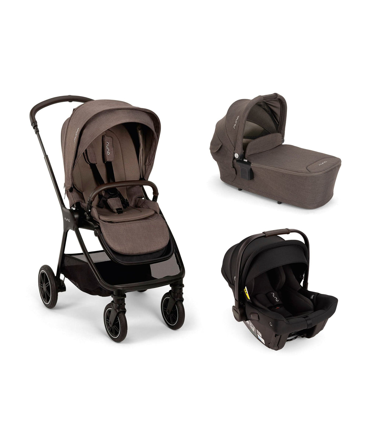 Nuna TRIV Next Urbn Pushchair Bundle with PIPA Urbn Car Seat & LYTL Carrycot – Chestnut