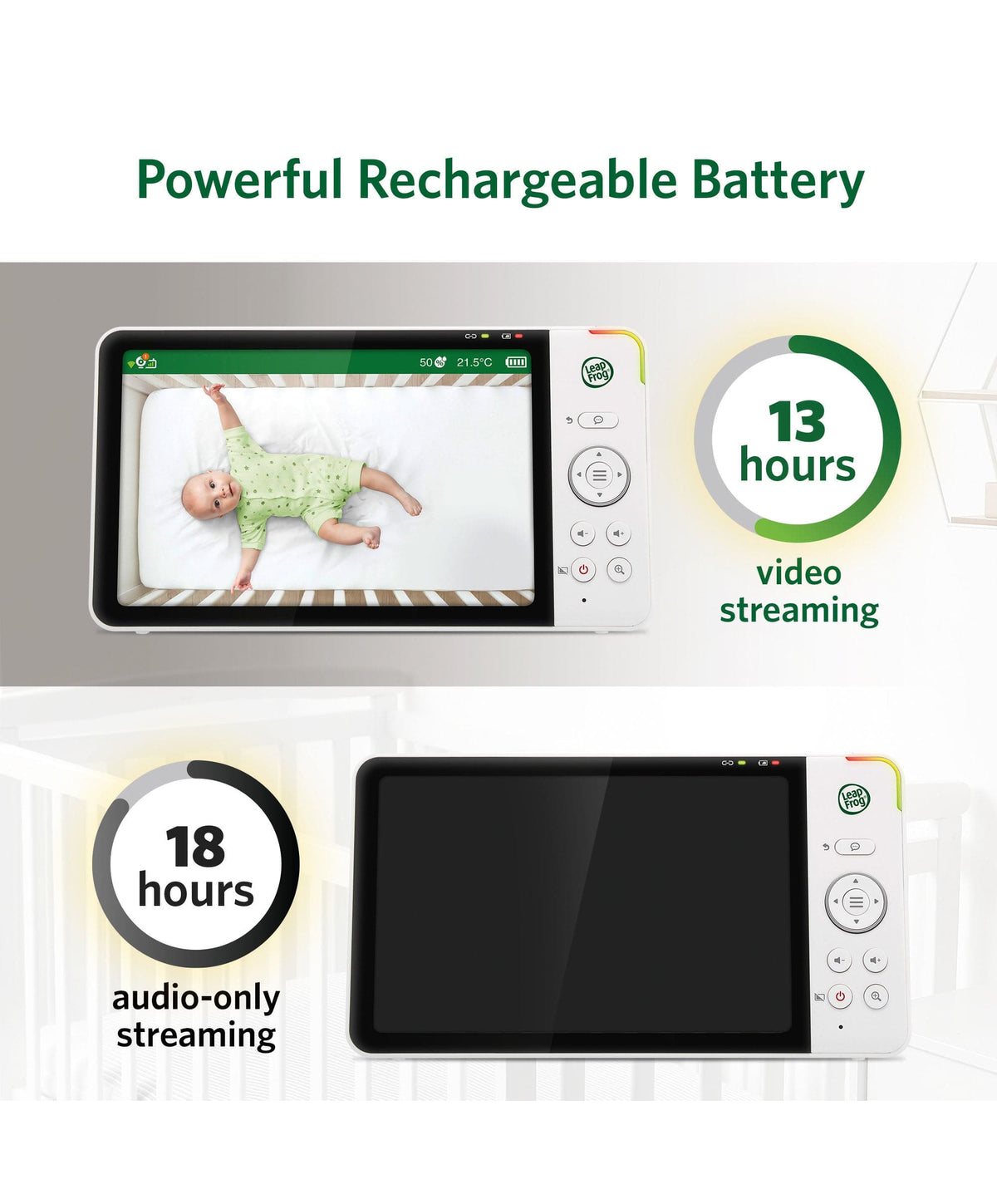 LeapFrog  LF5817HD 7 Inch Over-the-Cot Smart Baby Monitor