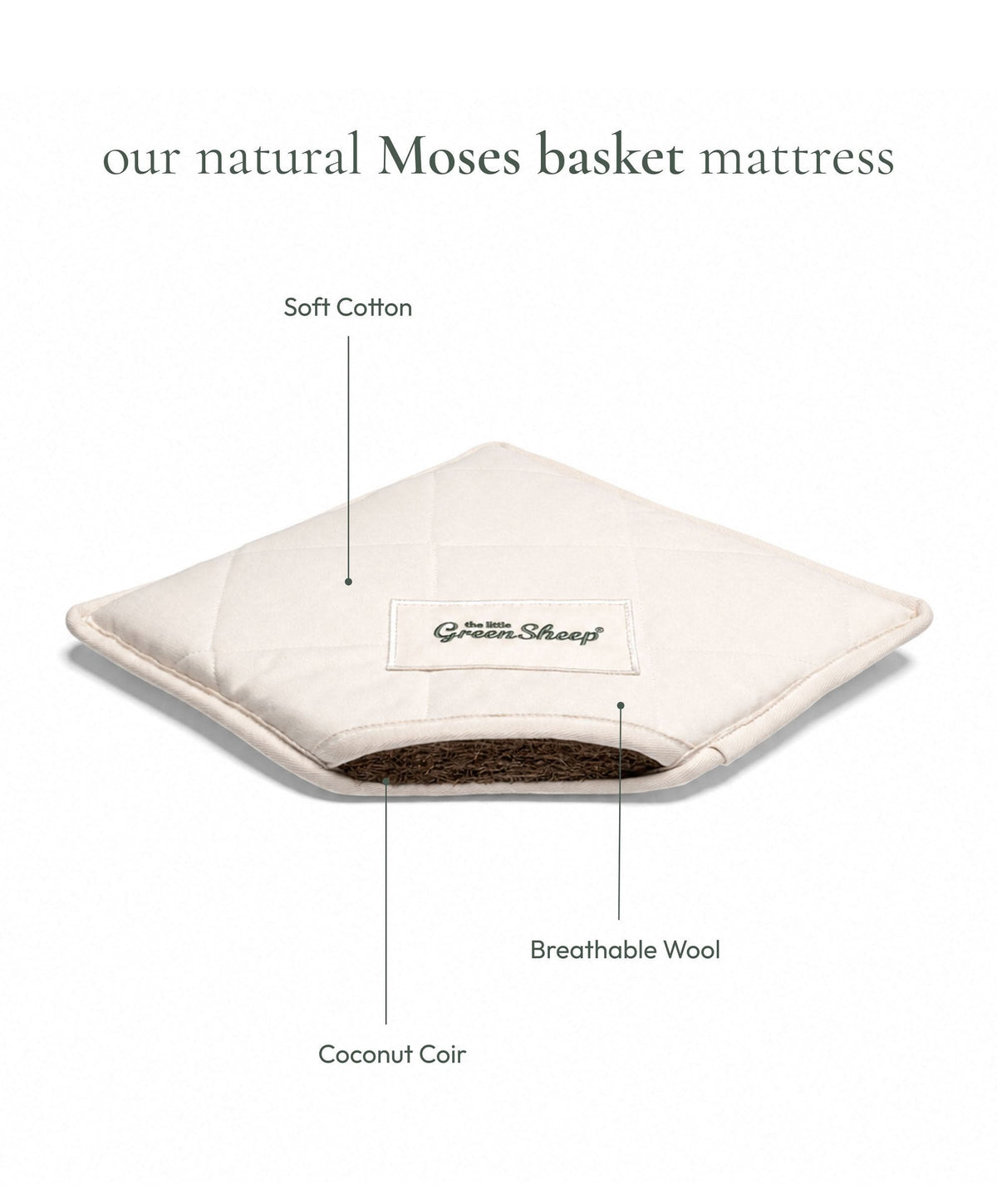 Quilted Moses Basket & Mattress - Floral