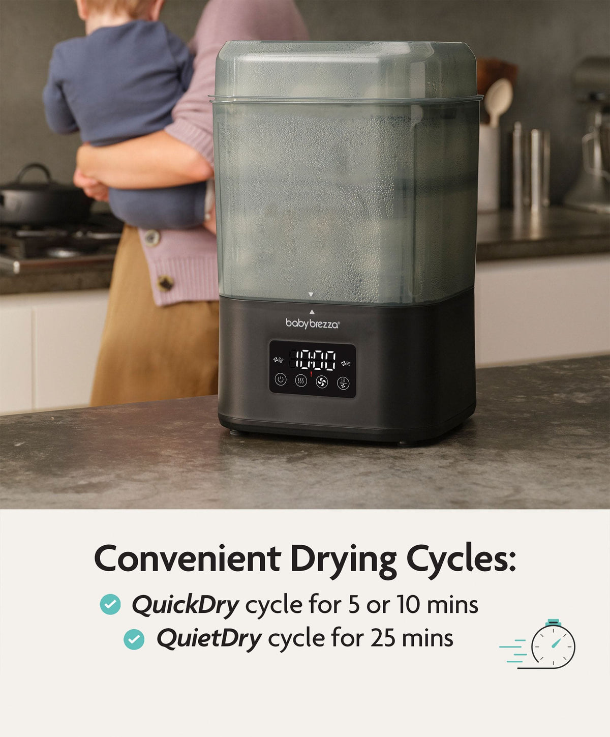 Baby Brezza SuperQuick Steriliser Dryer - Black