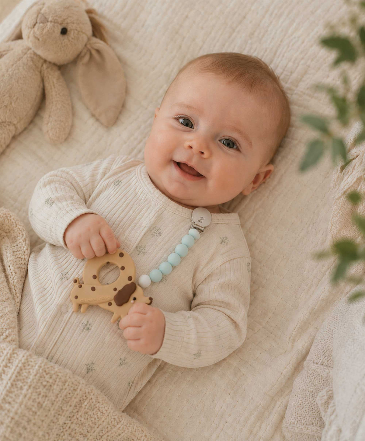 Loulou Lollipop Pacifier Clip Teething Set - Pretzel Dog