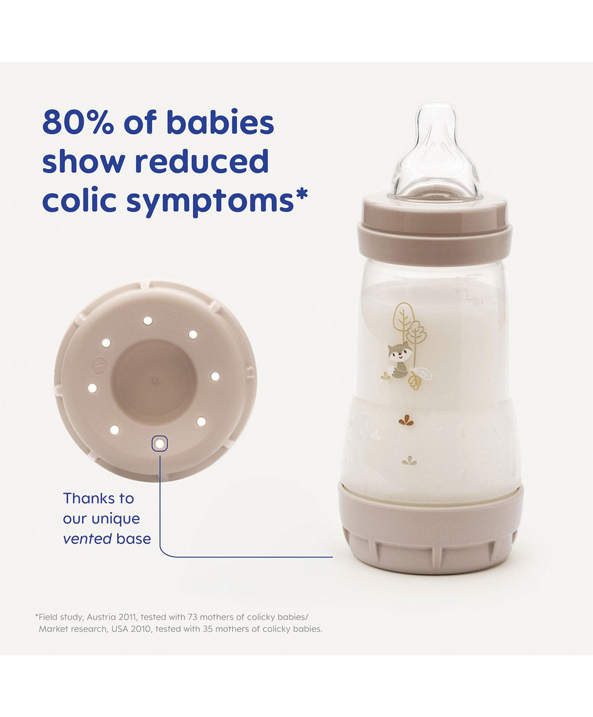 MAM Baby Easy Start Anti-Colic Self Sterilising Newborn Bottles 17 Piece Set with Free Bottle Brush - Matt Taupe