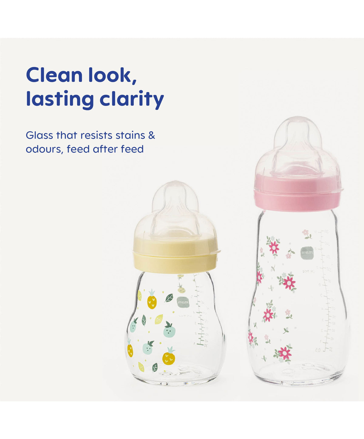 MAM Feel Good Glass Bottle 170ml (2 Pack) - Yellow