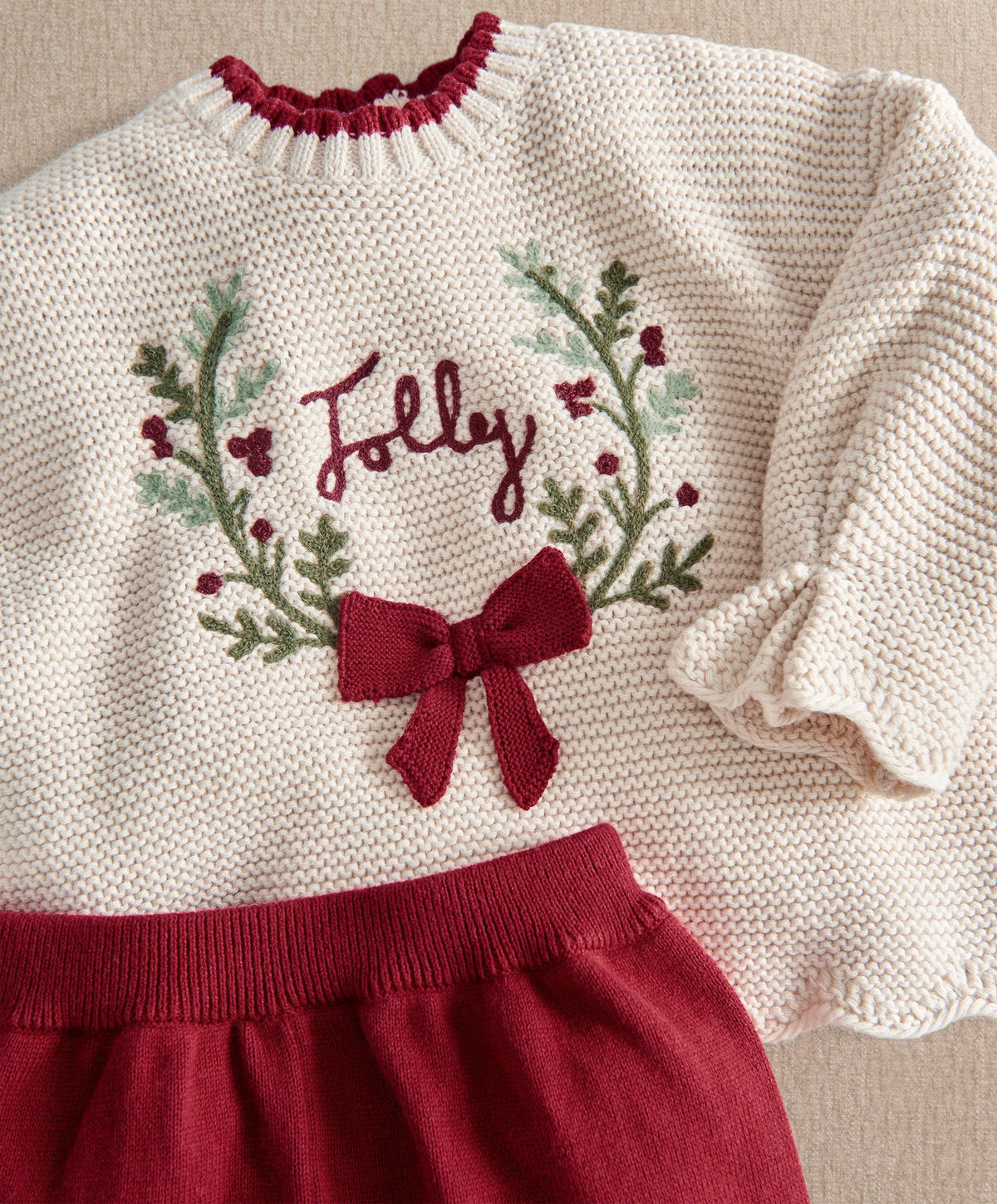 Christmas Wreath Top & Leggings Set