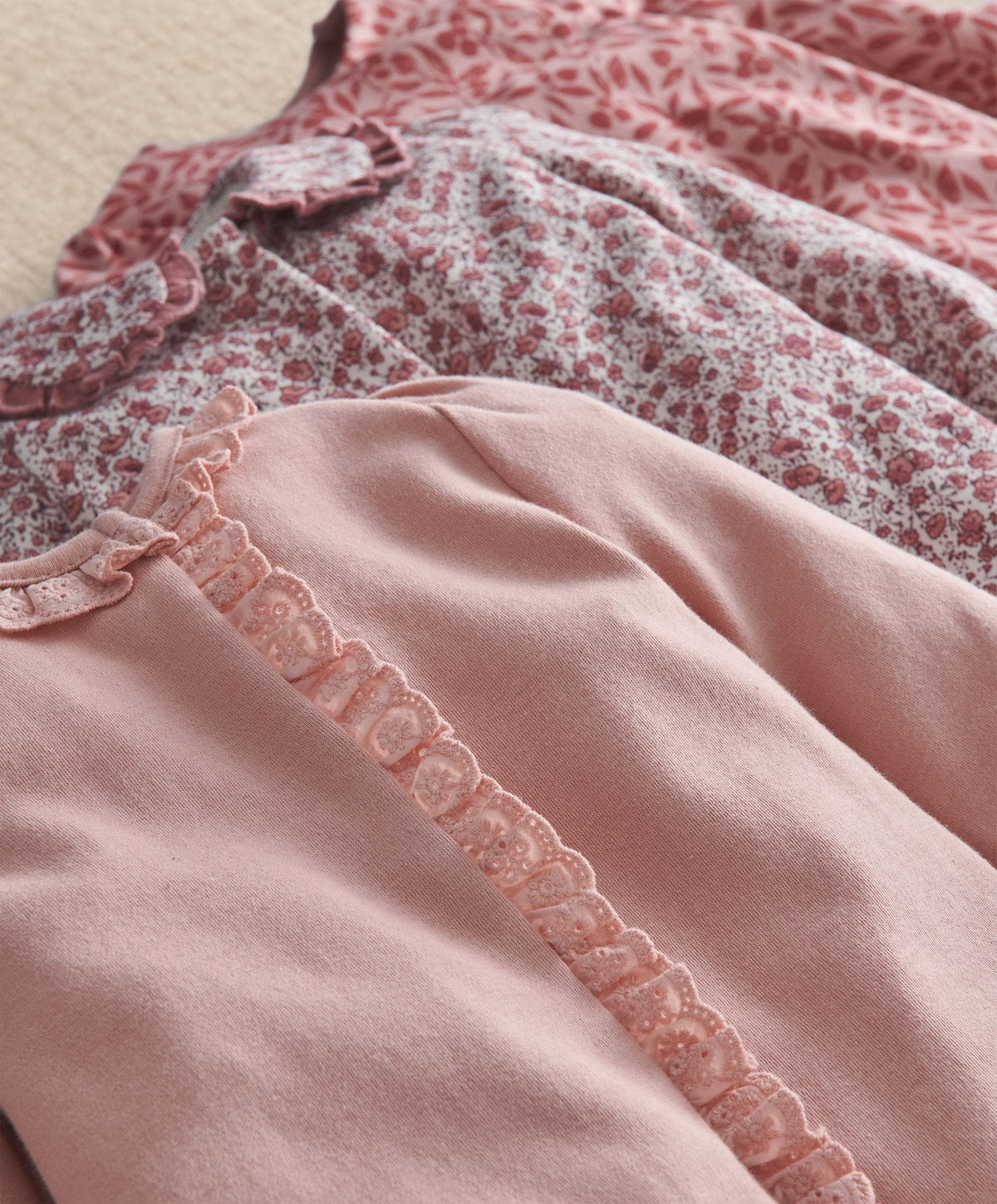 Floral Frill Detail Sleepsuit