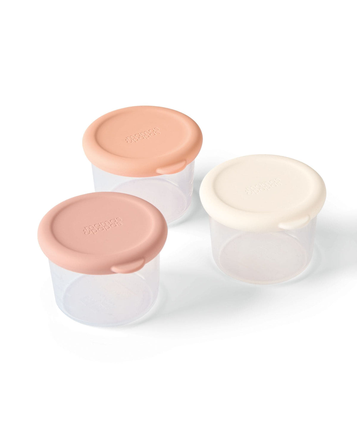 Silicone Storage Pots Small - Peach/Cream