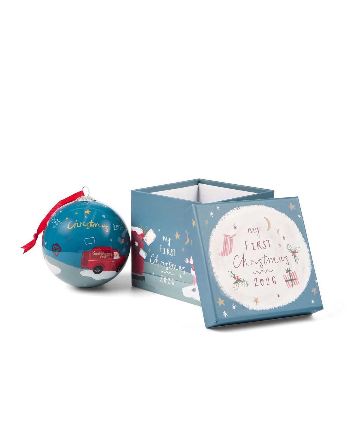 My First Christmas Glass Bauble 2026 - Blue