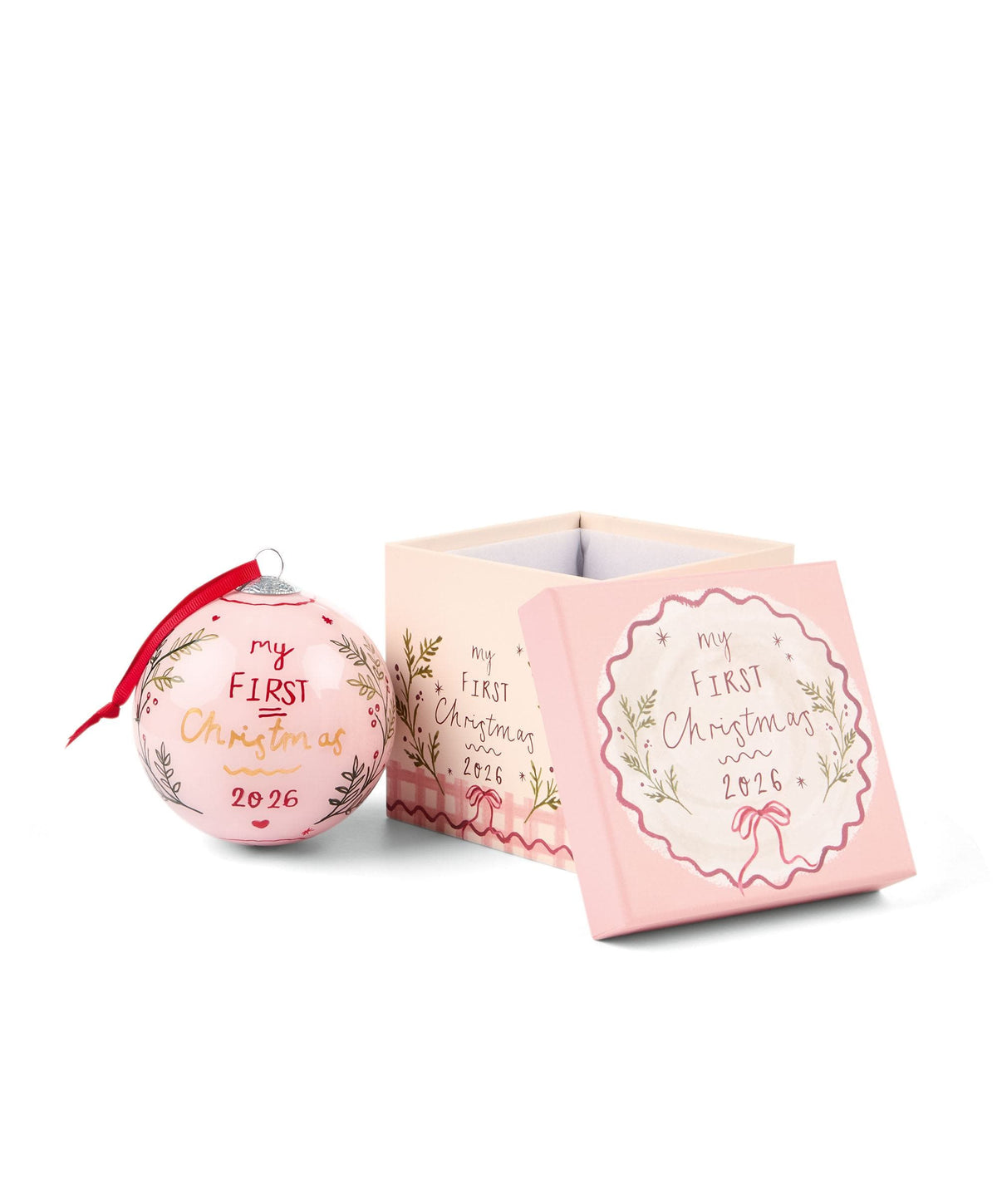 My First Christmas Glass Bauble - Pink
