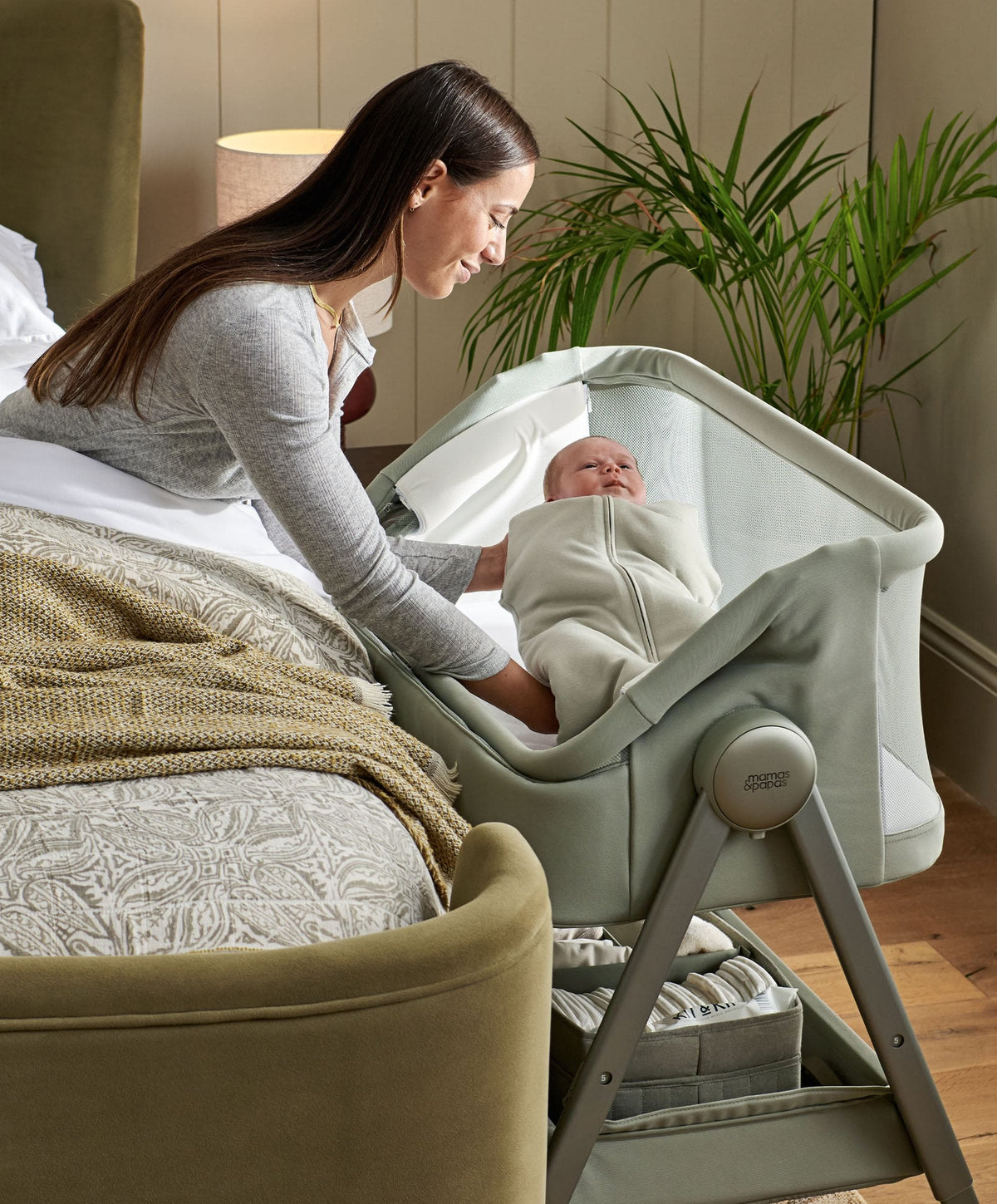 Lua 2 Bedside Crib - Thyme