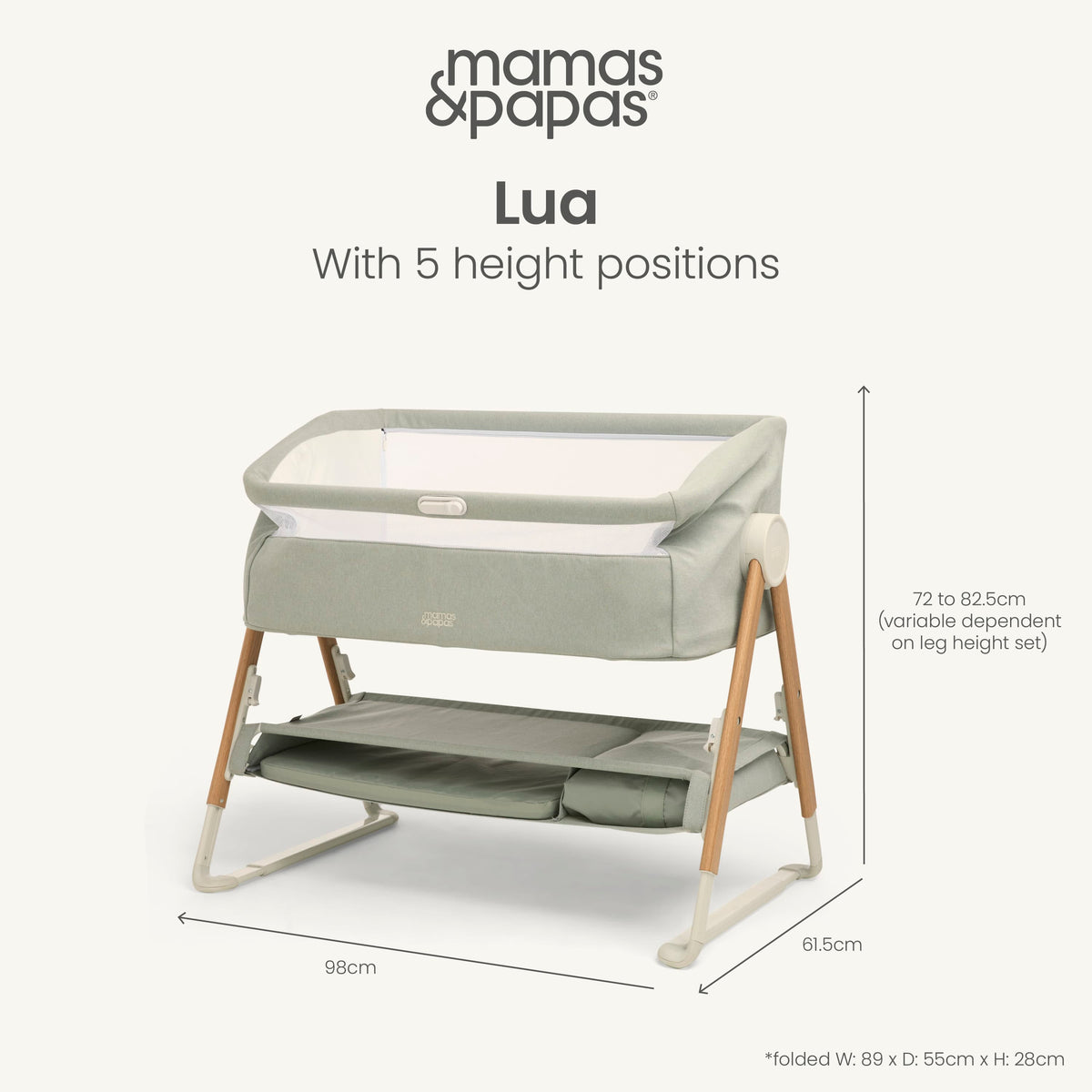 Lua Bedside Crib - Fawn