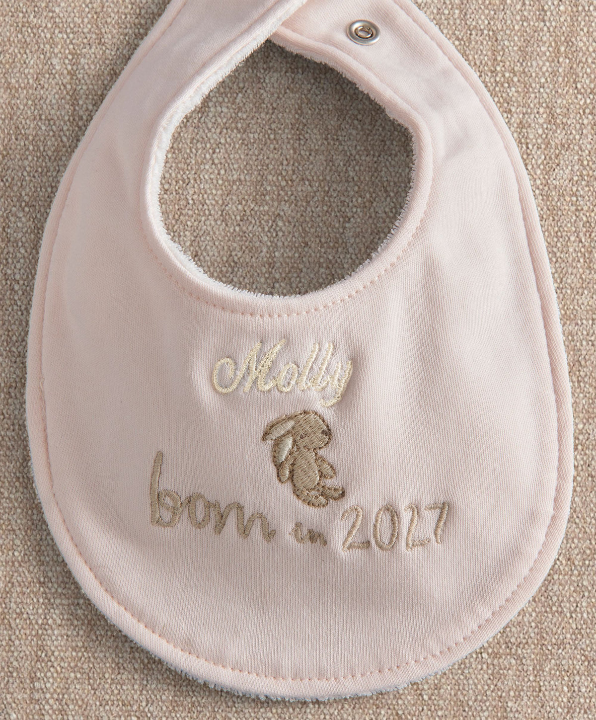 Pink Born In 2027 Bib