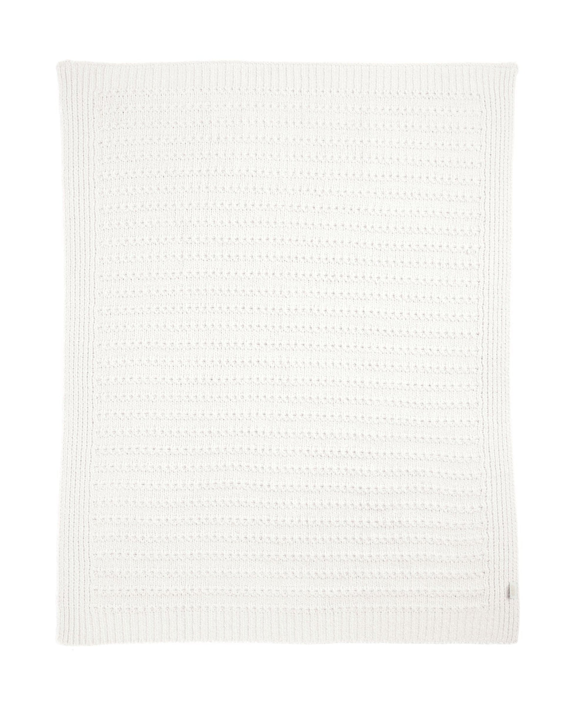 Chenille Blanket - White Stripe