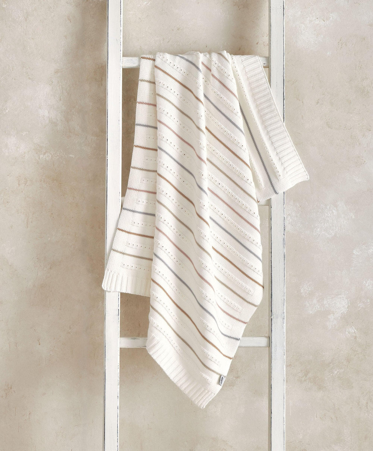 Knitted Blanket - Neutral Stripe