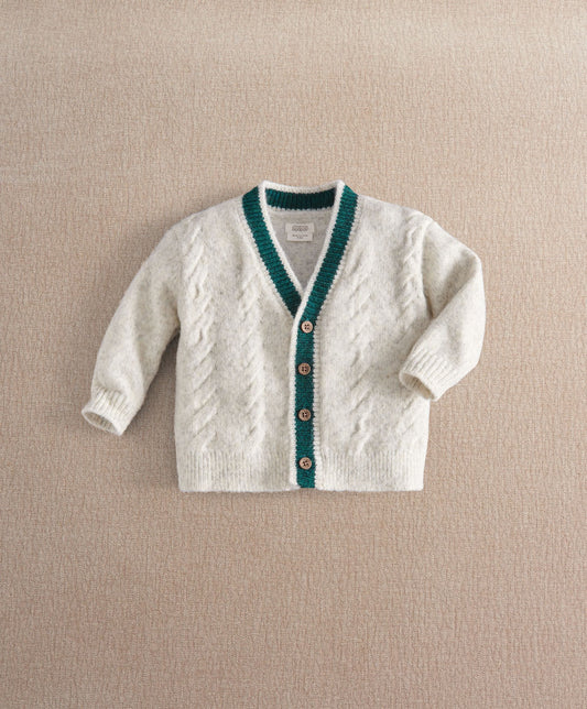 Cable Knit V Neck Cardigan