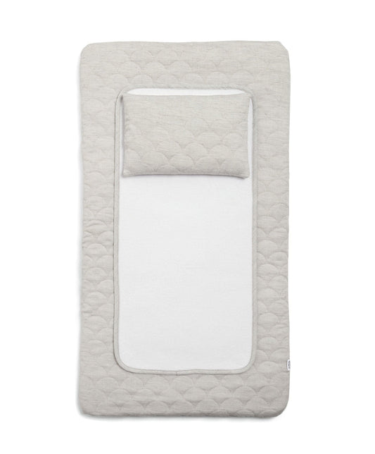 Welcome to the World Luxury Changing Mat - Scalloped Grey