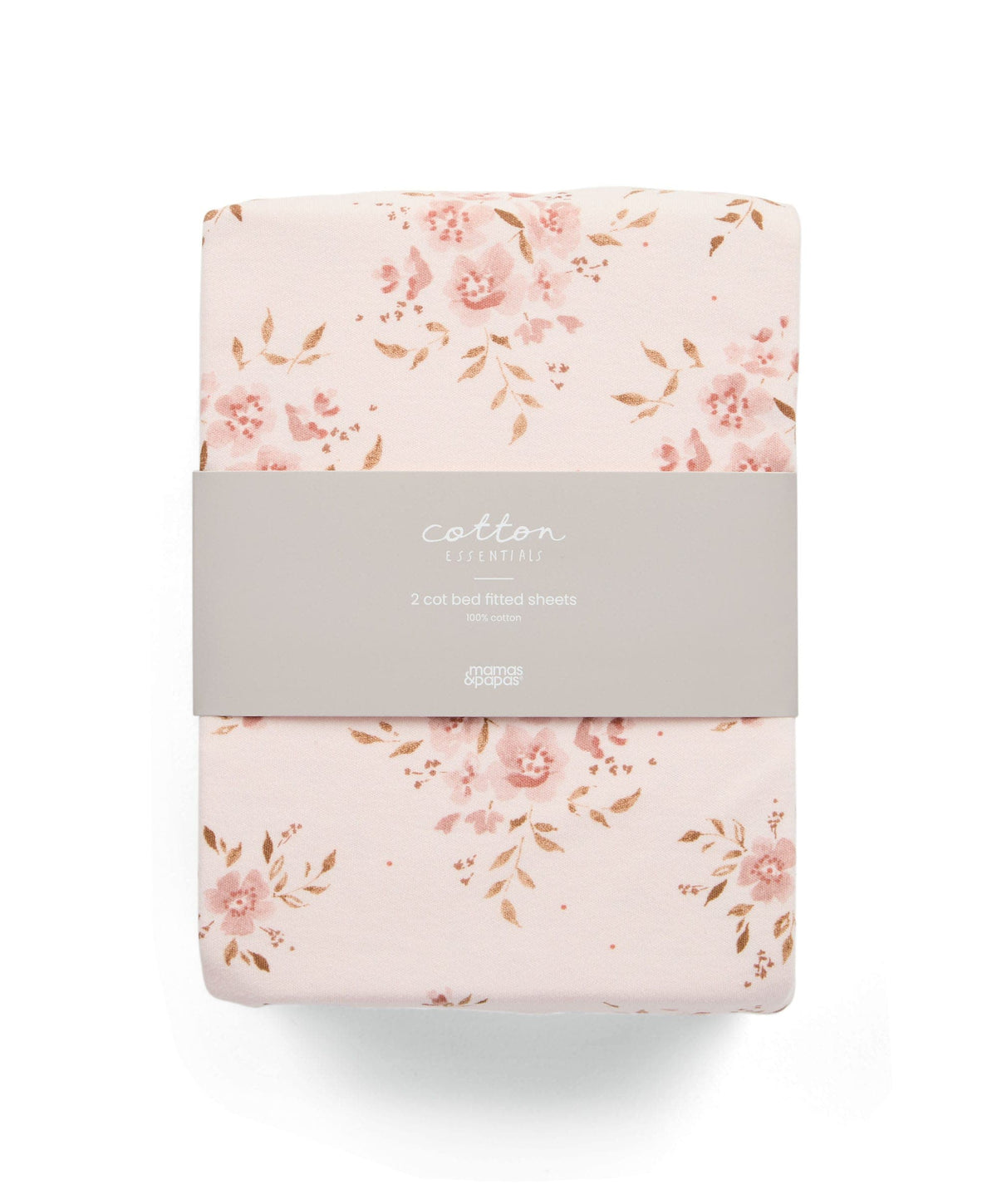 Large Cotbed Fitted Sheets (2 Pack) - Floral Pink