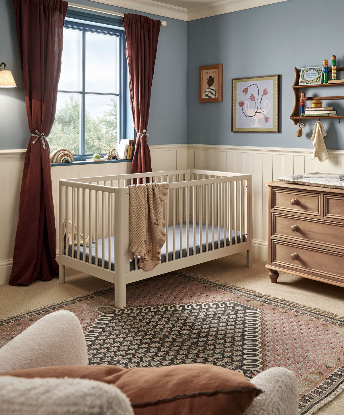 Arbor Cotbed & Signature Airflow Fibre Cotbed Mattress Bundle - Cashmere