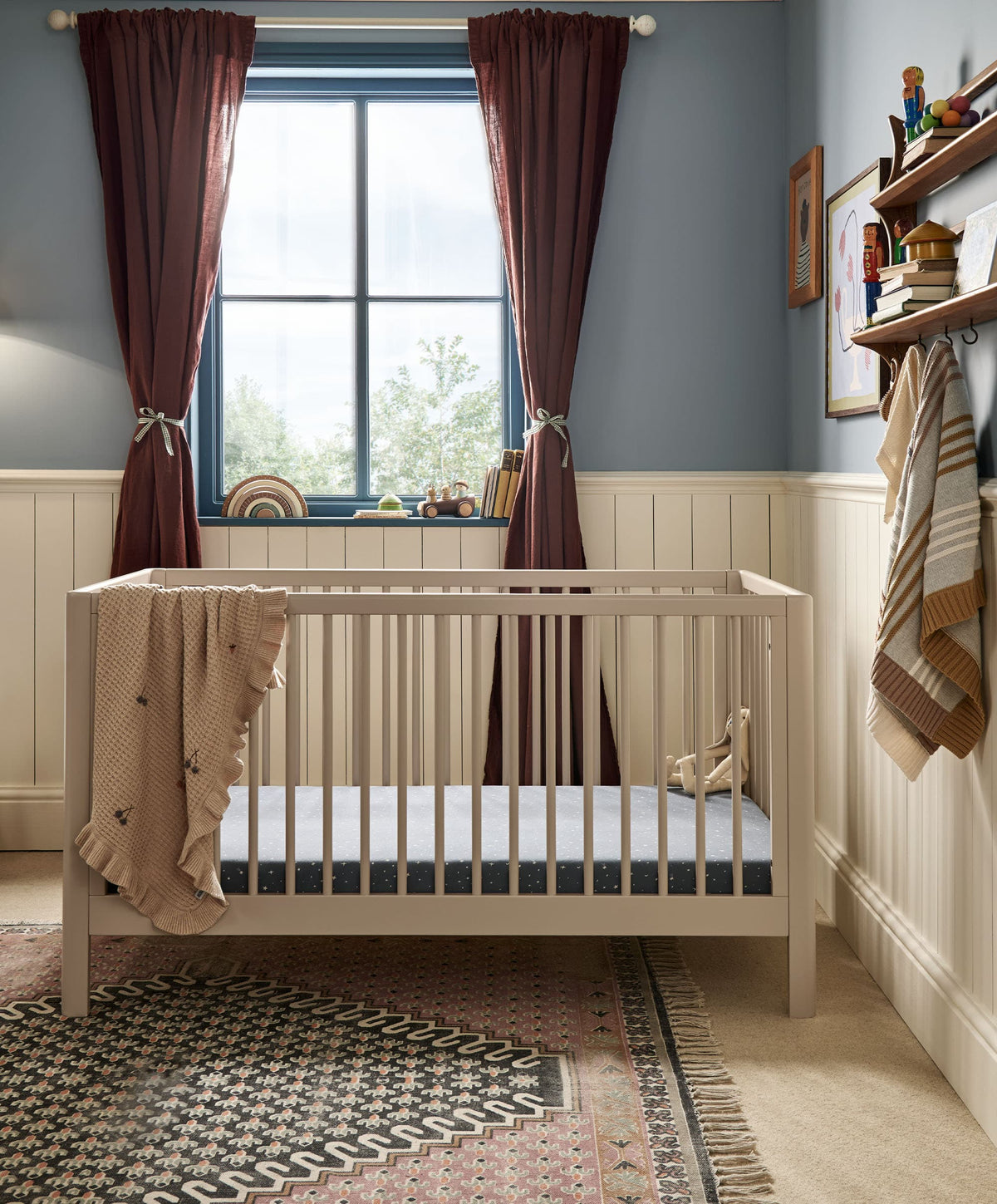 Arbor Cotbed & Signature Airflow Fibre Cotbed Mattress Bundle - Cashmere