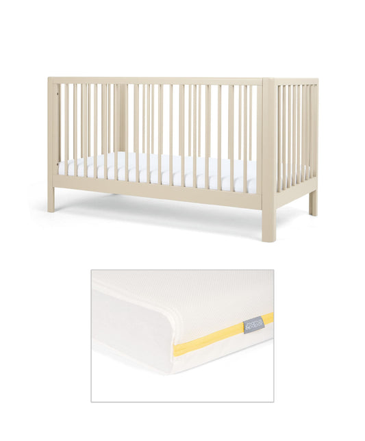 Arbor Cotbed & Signature Airflow Fibre Cotbed Mattress Bundle - Cashmere