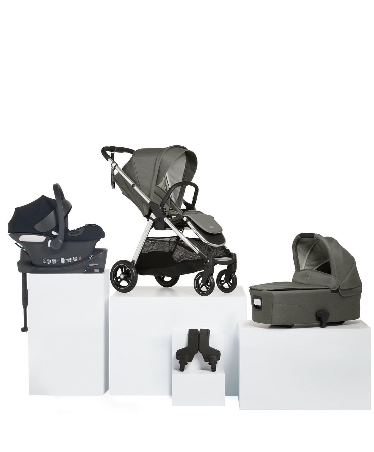 Flip XT³ Pushchair Bundle with Cybex Aton B Car Seat & Base (5 Pieces) – Harbour Grey