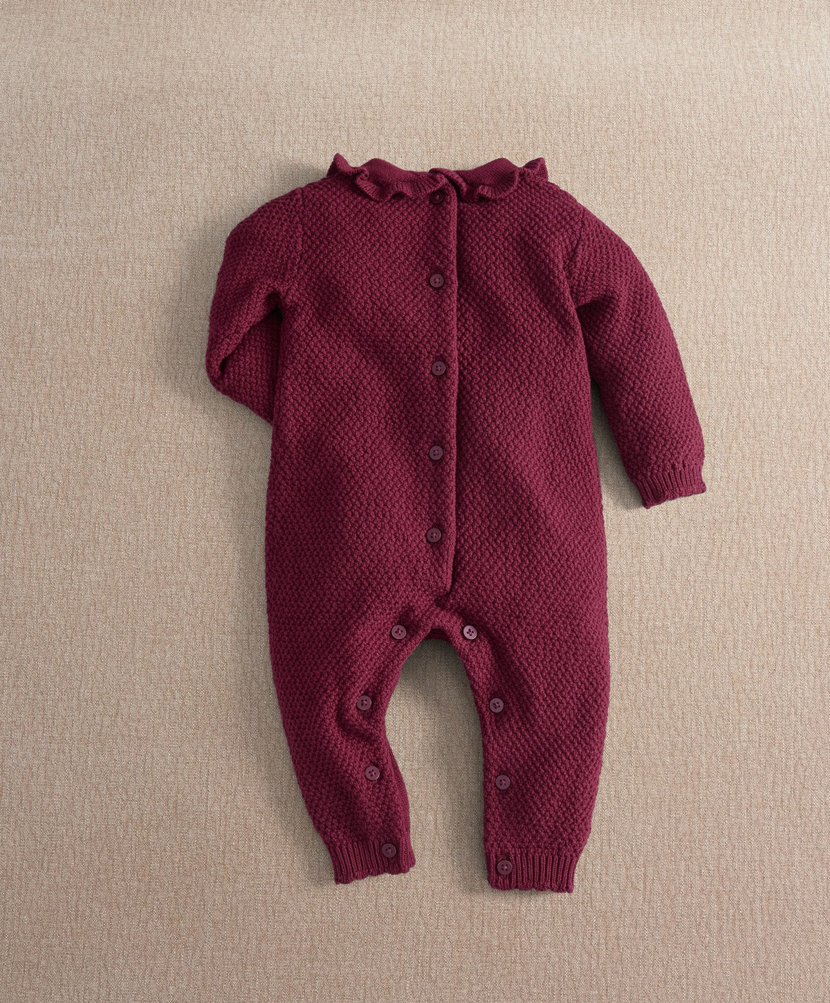 Floral Embroidery Detail Knitted Romper