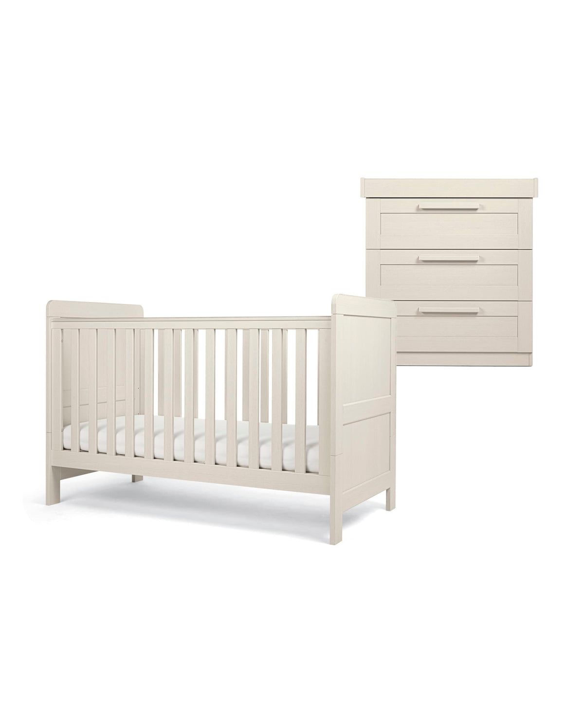 Atlas 2 Piece Cotbed Set with Dresser Changer - Warm Beige